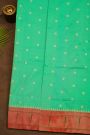 Narayanpet Silk Mint Green Saree With Muniya Buttis Border