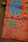 Narayanpet Silk Red Saree With Muniya Buttis Border