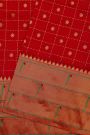 Narayanpet Silk Red Saree With Muniya Buttis Border