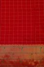 Narayanpet Silk Red Saree With Muniya Buttis Border