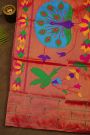 Narayanpet Silk Rani Pink Saree With Muniya Buttis Border