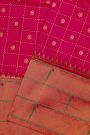 Narayanpet Silk Rani Pink Saree With Muniya Buttis Border