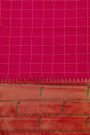 Narayanpet Silk Rani Pink Saree With Muniya Buttis Border