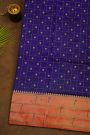 Narayanpet Silk Royal Blue Saree With Muniya Buttis Border