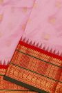 Narayanpet Silk Baby Pink Saree With Temples Border