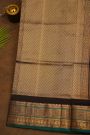 Narayanpet Silk Parrot Green Saree With Checks Buttis And Floral Border