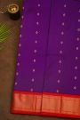 Narayanpet Silk Violet Saree With Florals And Peacocks In Paithani Pallu