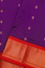 Narayanpet Silk Violet Saree With Florals And Peacocks In Paithani Pallu