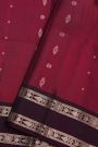 Coimbatore Silk Wine And Pink Saree With Gap Border
