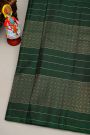 Coimbatore Silk Bottle Green Saree With Gap Border Motifs