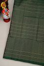 Coimbatore Silk Bottle Green Saree With Gap Border Motifs