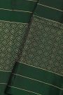 Coimbatore Silk Bottle Green Saree With Gap Border Motifs