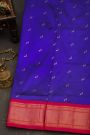 Narayanpet Silk Royal Blue Saree With Peacock Buttis Body