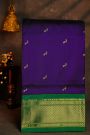 Narayanpet Silk Violet Saree With Peacock Buttis Body