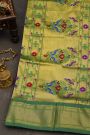 Narayanpet Silk Violet Saree With Peacock Buttis Body