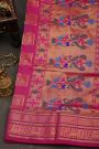 Narayanpet Silk Pista Green Saree With Florals And Buttis Body