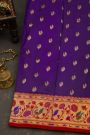 Narayanpet Silk Violet Saree With Paithani Peacock Buttis Border