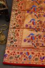 Narayanpet Silk Violet Saree With Paithani Peacock Buttis Border
