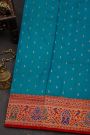 Narayanpet Silk Peacock Blue Saree With Florals And Buttis Body
