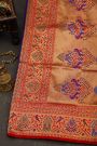 Narayanpet Silk Royal Blue Saree With Florals And Leaves Border