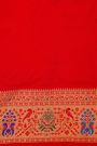 Narayanpet Silk Royal Blue Saree With Florals And Leaves Border