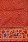 Narayanpet Silk Royal Blue Saree With Florals And Bird Jaal Paithani Border
