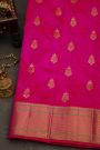 Narayanpet Silk Rani Pink Saree With Florals And Buttis Body