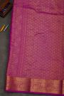 Mysore Silk Rani Pink Saree With Zari Checks Body