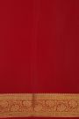Mysore Crepe Red Saree With Zari Checks Body