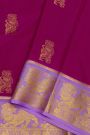 Mysore Crepe Rani Pink Saree With Yaali Buttis Body