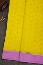 Mysore Crepe Yellow Saree With Florals And Buttis Body