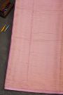 Mysore Crepe Baby Pink Saree With Zari Checks Body