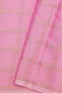 Mysore Crepe Baby Pink Saree With Zari Checks Body