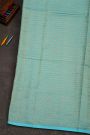 Mysore Crepe Sky Blue Saree With Zari Checks Body