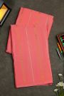 Mysore Crepe Peach Pink Saree With Zari Lines Body