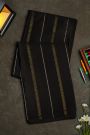 Mysore Crepe Black Saree With Zari Lines Body