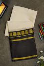 Mysore Crepe White Saree With Gap Border