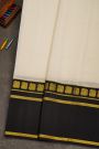 Mysore Crepe White Saree With Gap Border