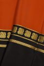 Mysore Crepe Rust Orange Saree With Gap Border