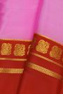 Mysore Crepe Baby Pink Saree With Gap Border