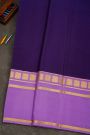 Mysore Crepe Dark Violet Saree With Gap Border