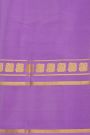 Mysore Crepe Dark Violet Saree With Gap Border