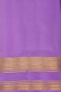 Mysore Crepe Navy Blue Saree With Zari Lines And Floral Buttis Body
