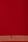 Mysore Crepe Red Saree With Checks And Zari Body
