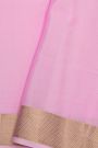 Mysore Crepe Baby Pink Saree With Zari Checks Body
