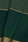 Mysore Crepe Bottle Green Saree With Diamonds In Zari Border