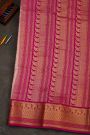 Mysore Crepe Dual Colour Saree With Elephants And Zig-Zag Lines Border