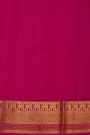 Mysore Crepe Dual Colour Saree With Elephants And Zig-Zag Lines Border