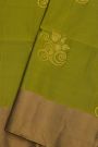Coimbatore Silk Mehendi Green Saree With Floral Buttis Body