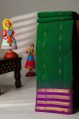 Coimbatore Silk Bottle Green Saree With Traditional Border